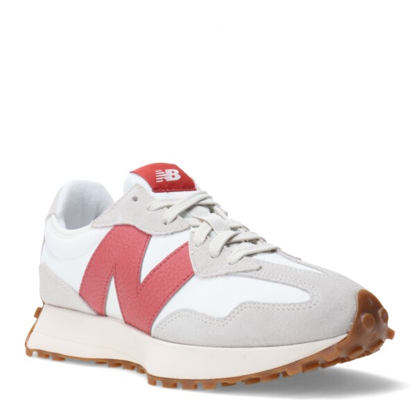 Championes Unisex New Balance 327 Blanco - Gris - Rojo