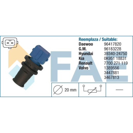 BULBO INTERRUPTOR CHEVROLET TEMP. AVEO CAPTIVA DAEWOO NUBIRA FAE BULBO INTERRUPTOR CHEVROLET TEMP. AVEO CAPTIVA DAEWOO NUBIRA FAE