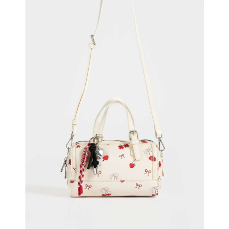 Cartera Bowling Con Charm Estampado Flores
