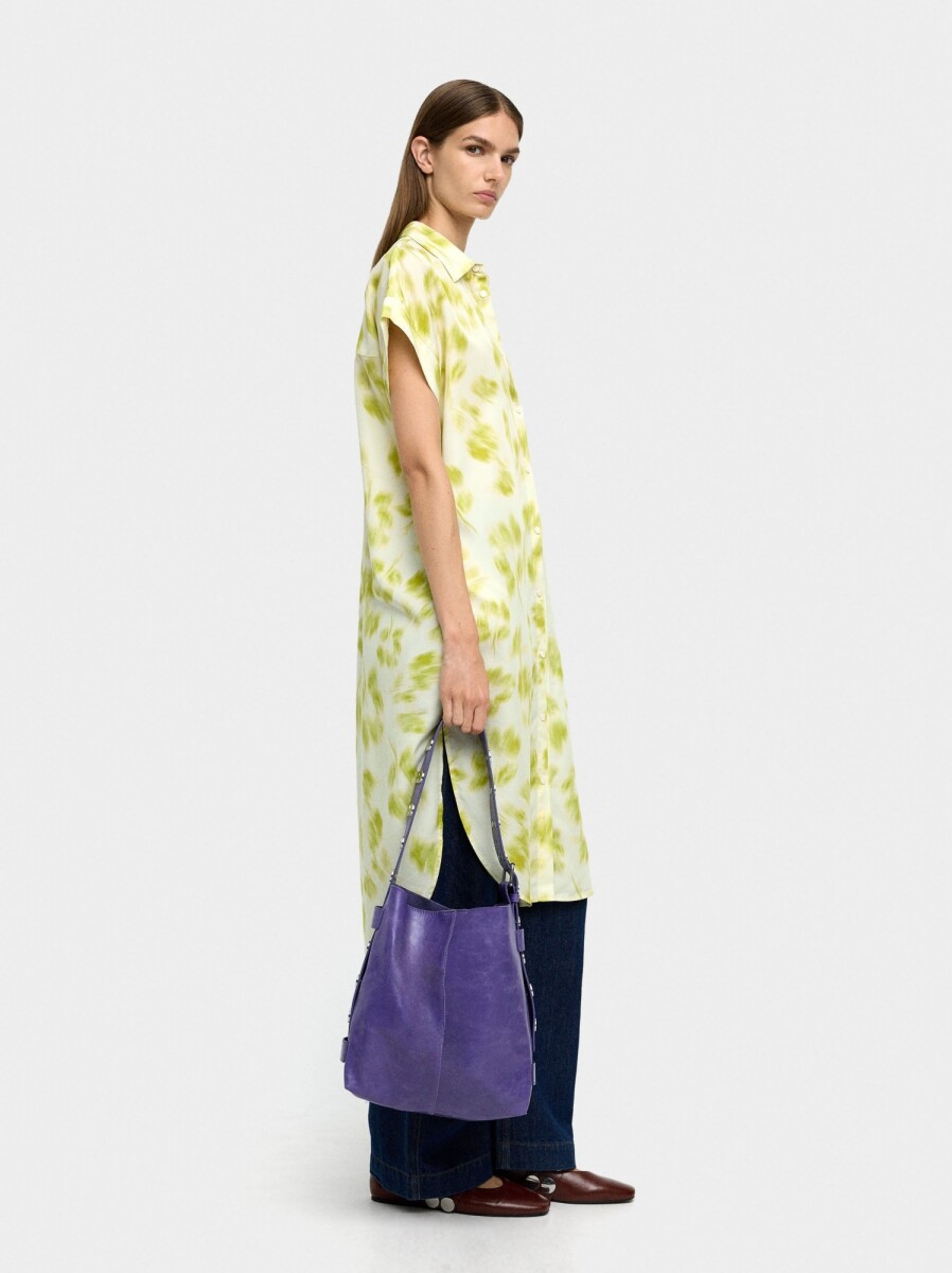 Vestido Camiseiro Estampado - multicolor 