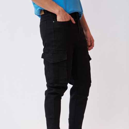Pantalon Hom.Jean Cargo Chup.C/Cie.K.Belga Negro
