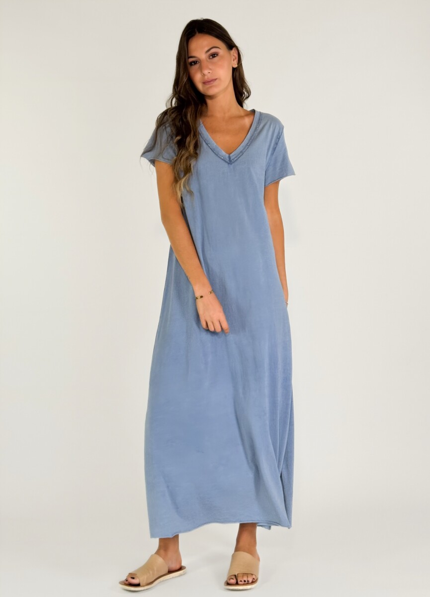 VESTIDO NAVARRA - CELESTE 