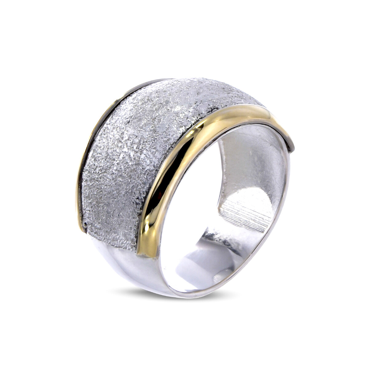 Anillo de plata 925 y doulbe de oro 18 ktes. 