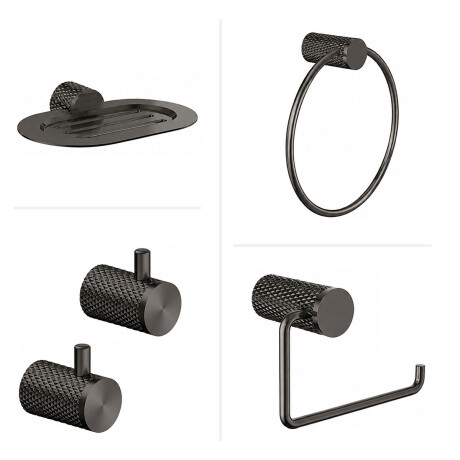 SET DE ACCESORIOS METALK LINEA SIGNATURE COLOR GRAFITO GRAFITO-GUNMETAL