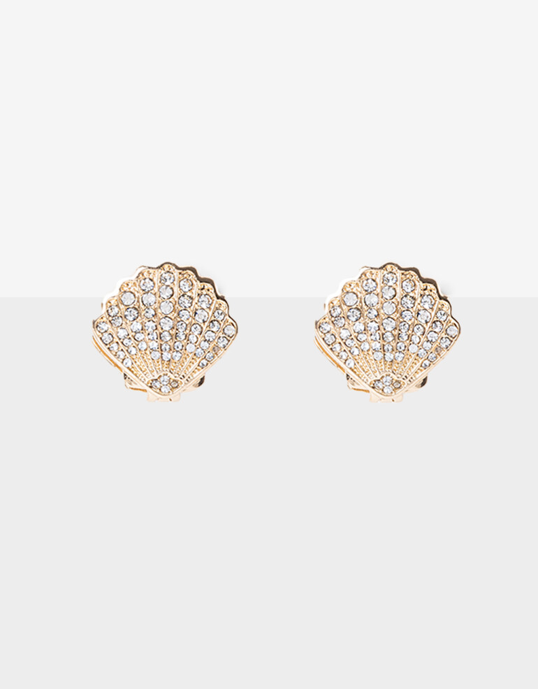 Aros Pasantes Strass Aros Pasantes Caracoles Strass - Dorado
