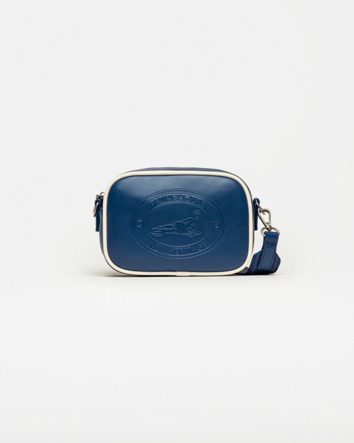 Mini bag Club House en efecto cuero liso Azul
