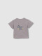 Camiseta Con Print Gris