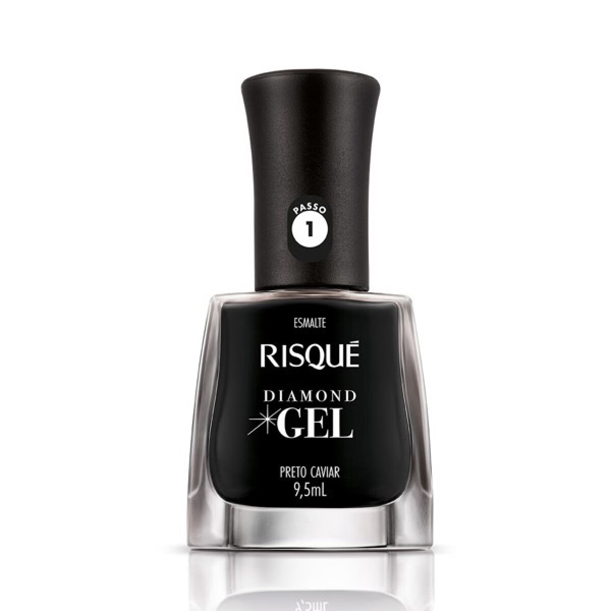Esmalte Diamond Gel Preto Caviar Risque 