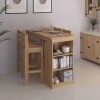 Desayunador Cocina Comedor 4 Bancos Madera Natural Desayunador Cocina Comedor 4 Bancos Madera Natural
