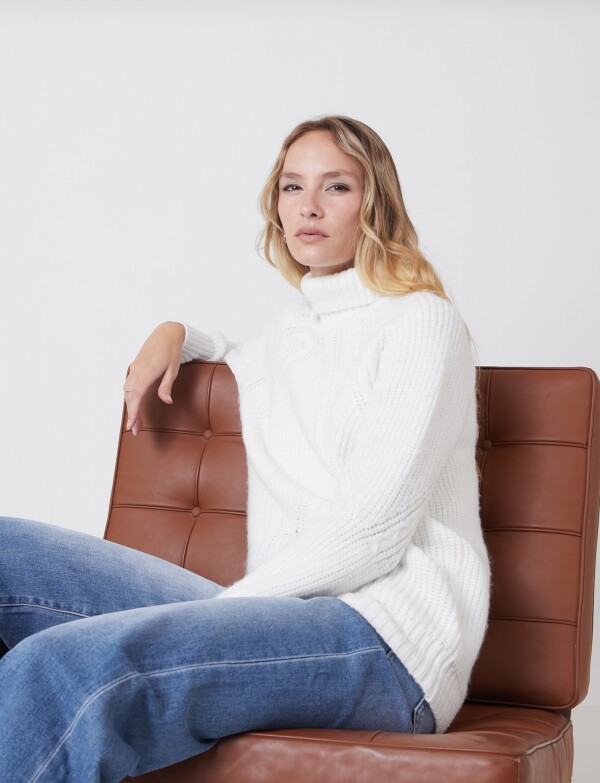 Polera Trenzada BLANCO