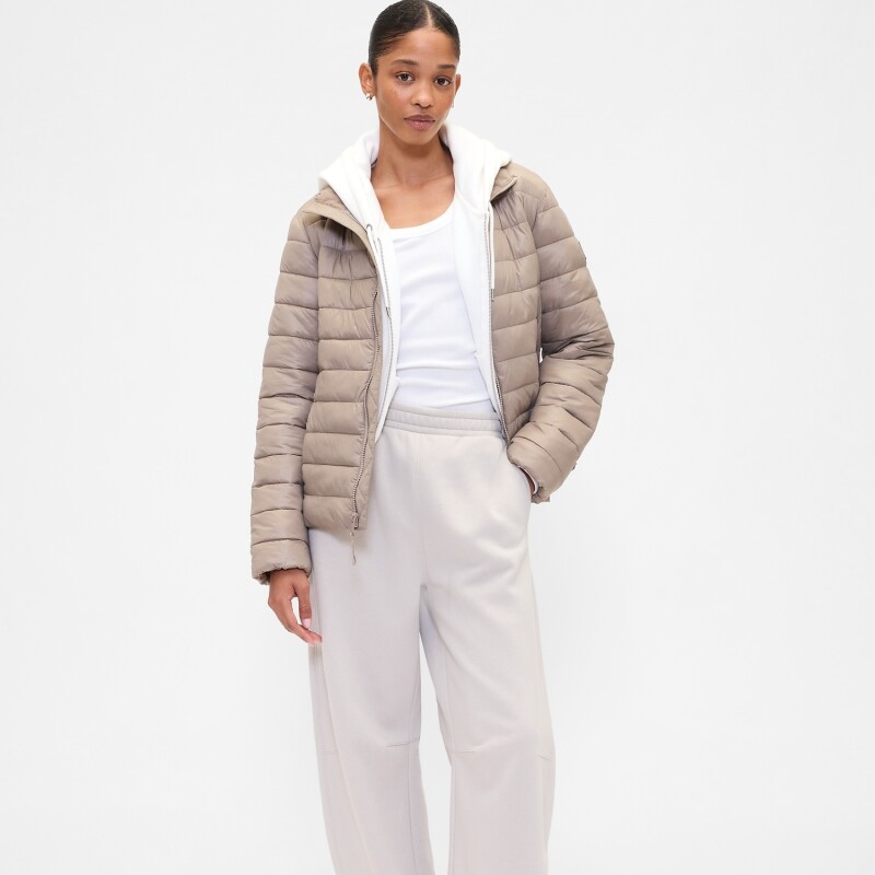 V-FRCH LOGO LW PUFFER JKT MEDIUM COOL BROWN