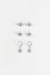 Set de 3 caravanas ojo plateado
