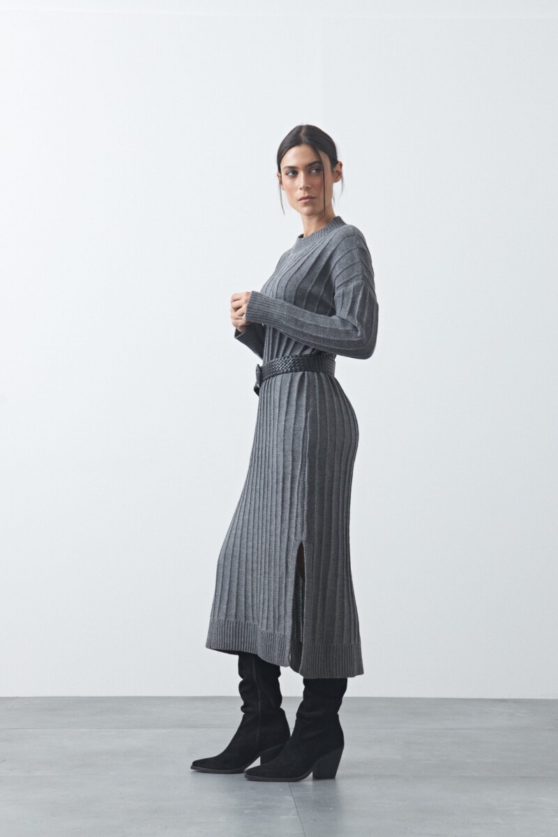 VESTIDO SIMEON Gris Osc Melange