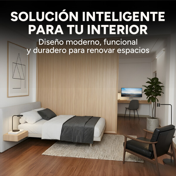 Panel Divisor Separador Ambientes 2,4 x 2,90m + 2 Rieles 3m Marrón 1