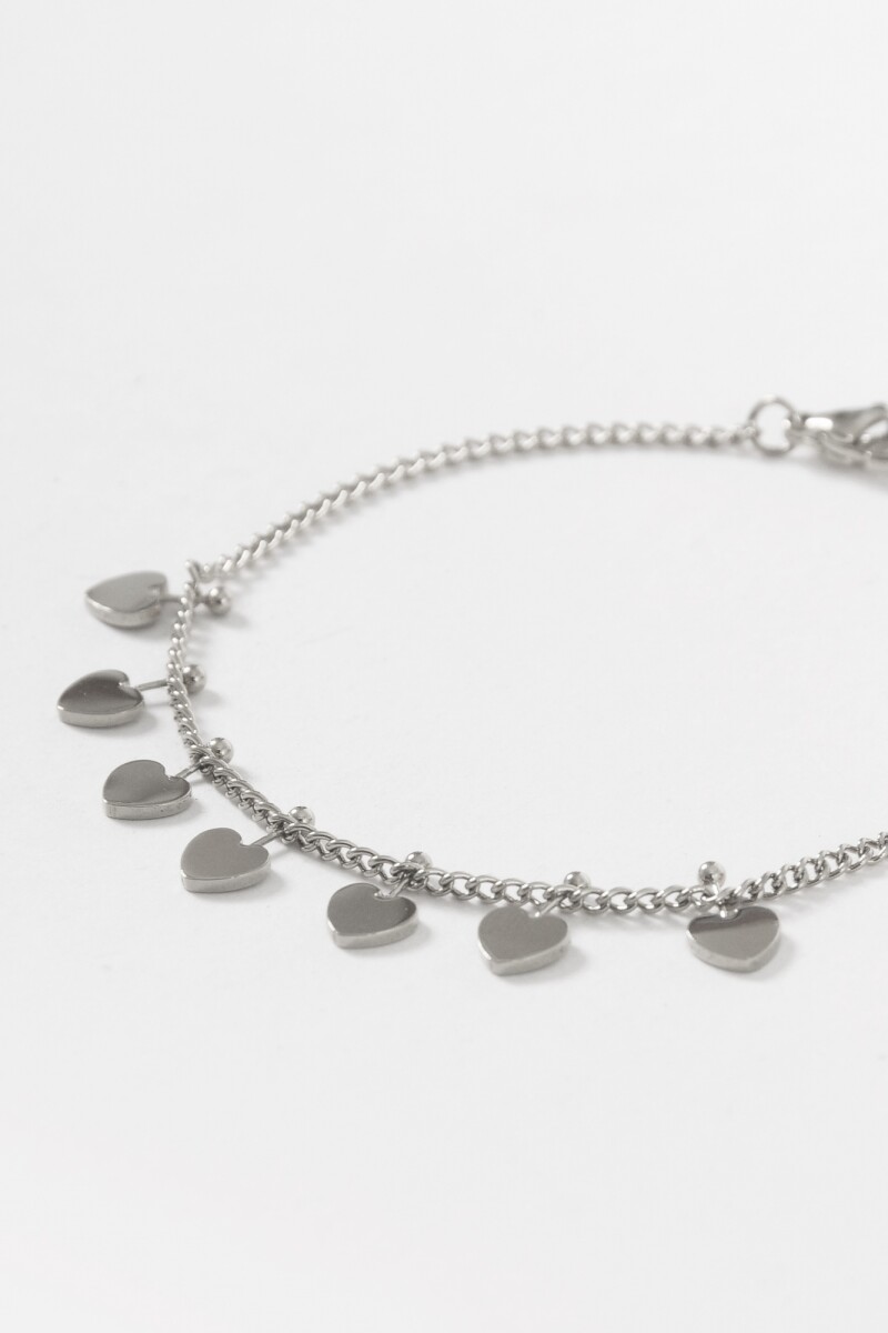 Pulsera dije cora acero plateado