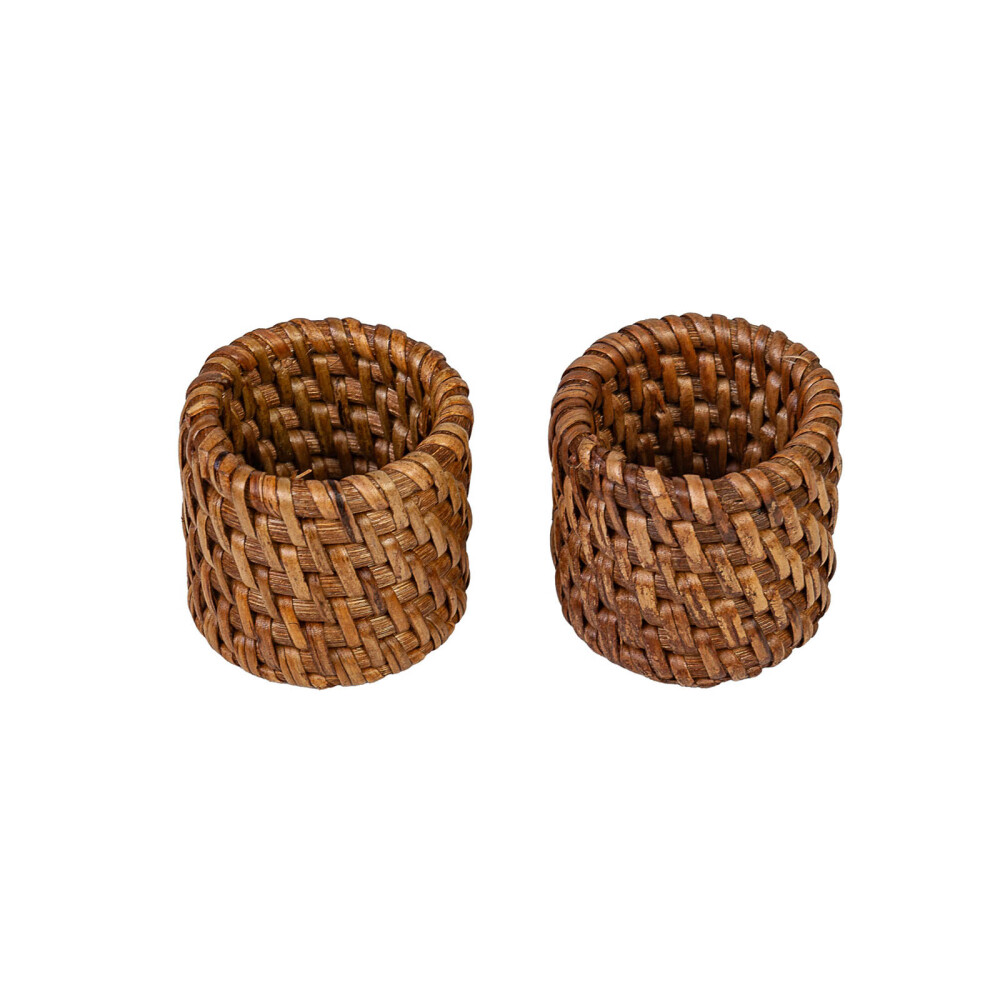 ANILLO P/SERVILLETAS RATTAN MARRON SET 2 ANILLO P/SERVILLETAS