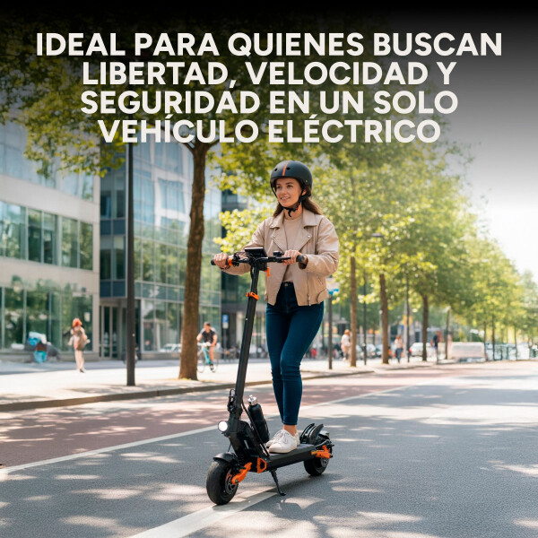 Scooter Monopatín Eléctrico Gogreen Punch Motor 1000w 60km/h Color Negro