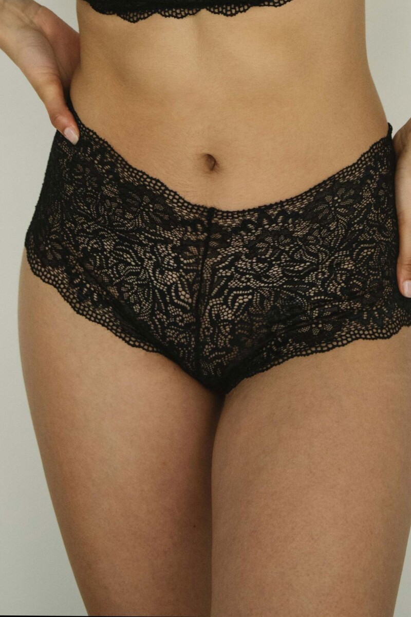 Pantie Barbie de Encaje Negro