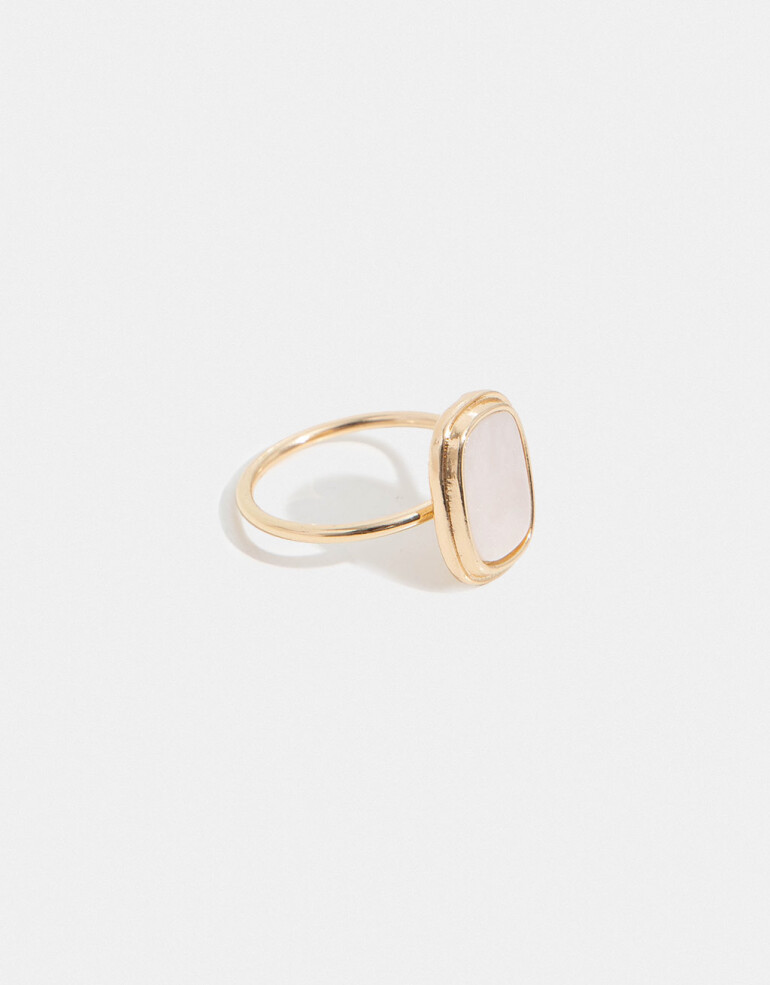 Anillos Chicos Acrilico Anillo Con Acrílico - Dorado