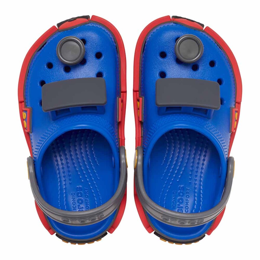 Crocs Classic IAM Train Clog T Niños 1 a 5 años Blue Bolt/carbon