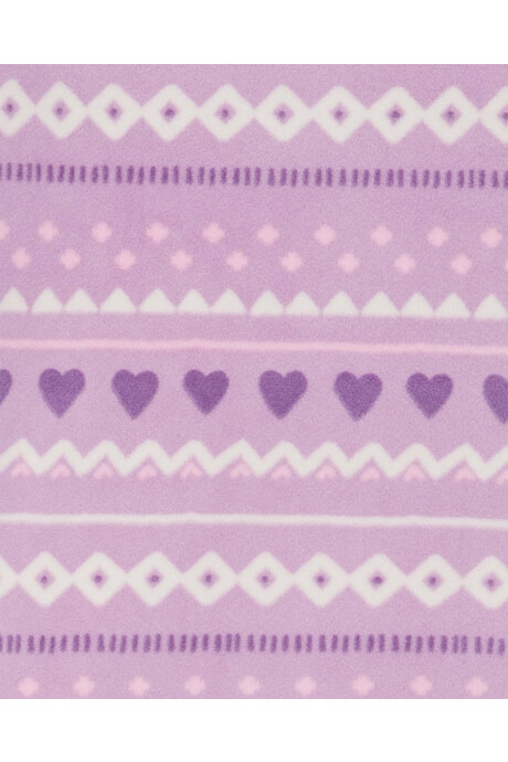 Pijama dos piezas de micropolar, pantalón y remera manga larga, púrpura Sin color