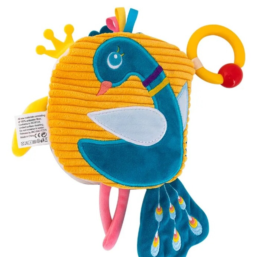 Libro tela textura animales SOFT ave mostaza