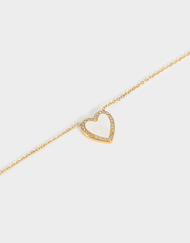 Cadena Corta con Dije Premium Gold Cadena Corta Con Dije Corazón - Dorado
