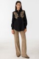 Camisa Barroca Negro/Vison