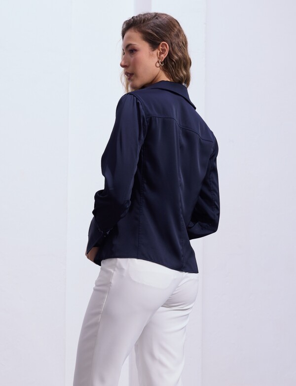 Camisa Saten AZUL