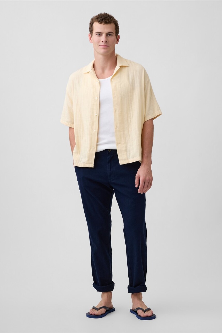 Camisa Manga Corta Hombre Light Cream