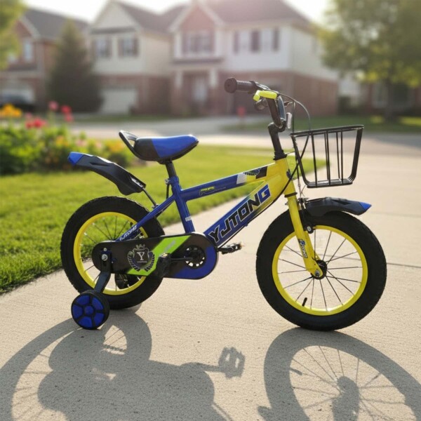 Bicicleta Infantil Yjtong R16 Canasto Parrilla Guardabarros Azul 1