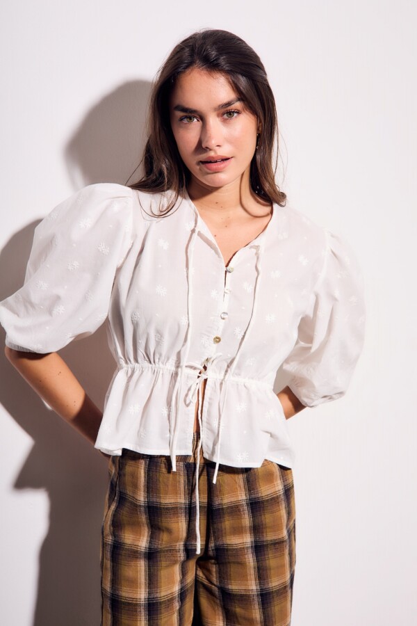 Blusa Broderie Crudo