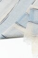 Pashmina rayada celeste