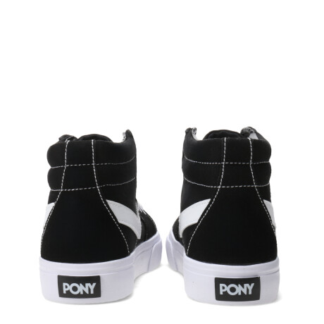 Botas de Mujer PONY Casual Lona Negro - Blanco