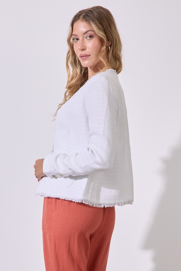 Chaqueta Tweed Crop BLANCO