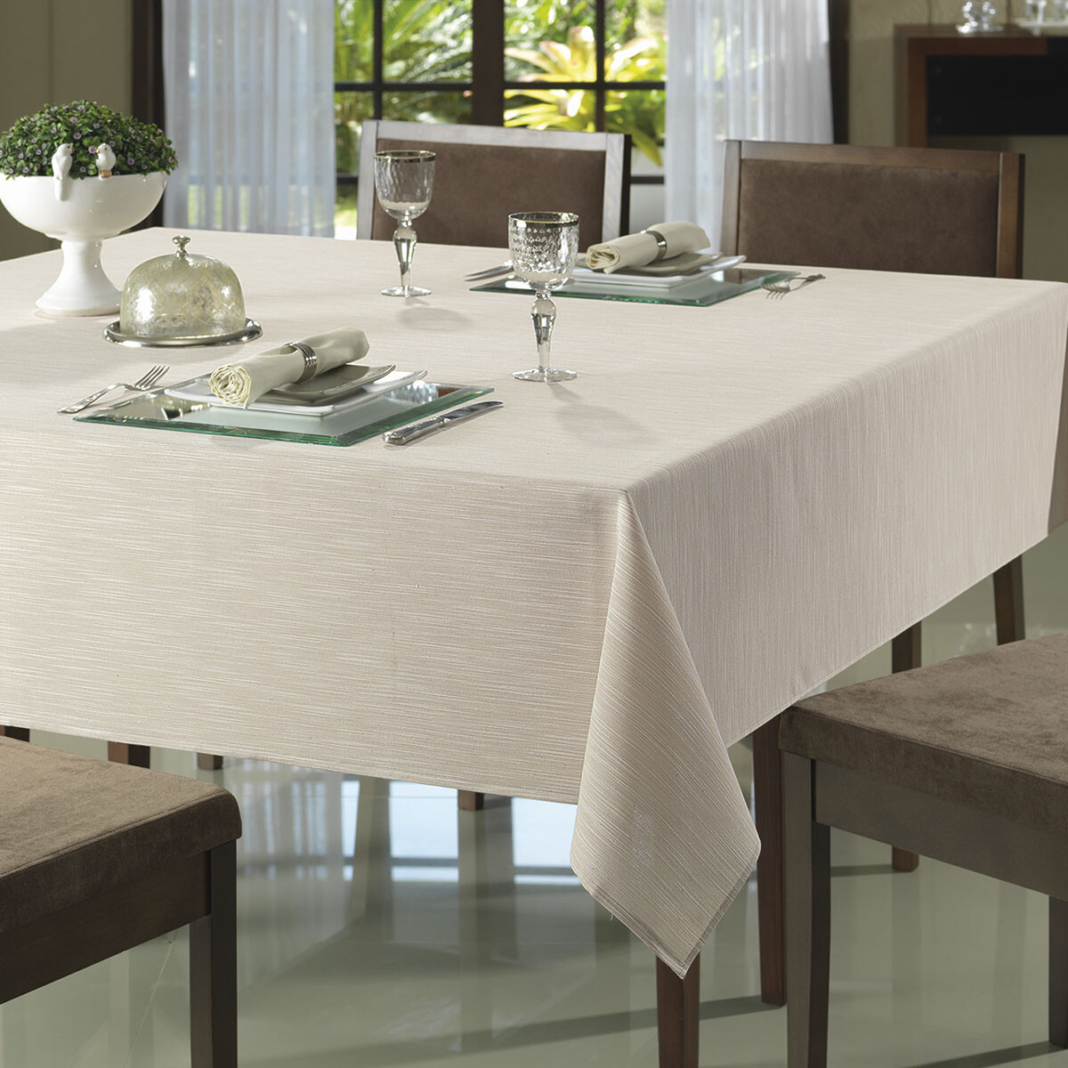 Mantel Dohler Rectangular Clean Passion 200 x 200 cm - BEIGE 