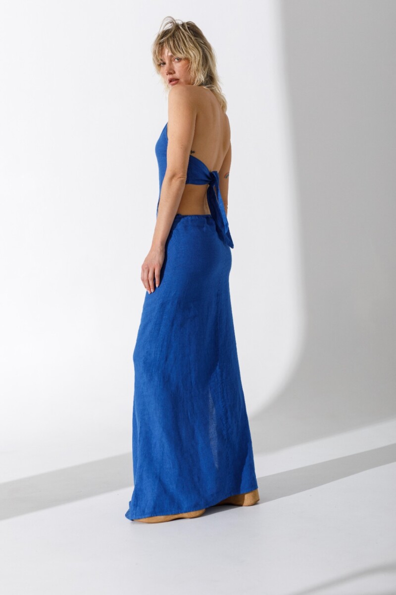 Vestido Festa Azul Francia