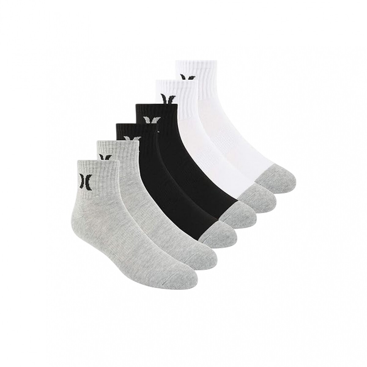 MEDIAS HOMBRE HURLEY 6PK - Black / White / Grey 