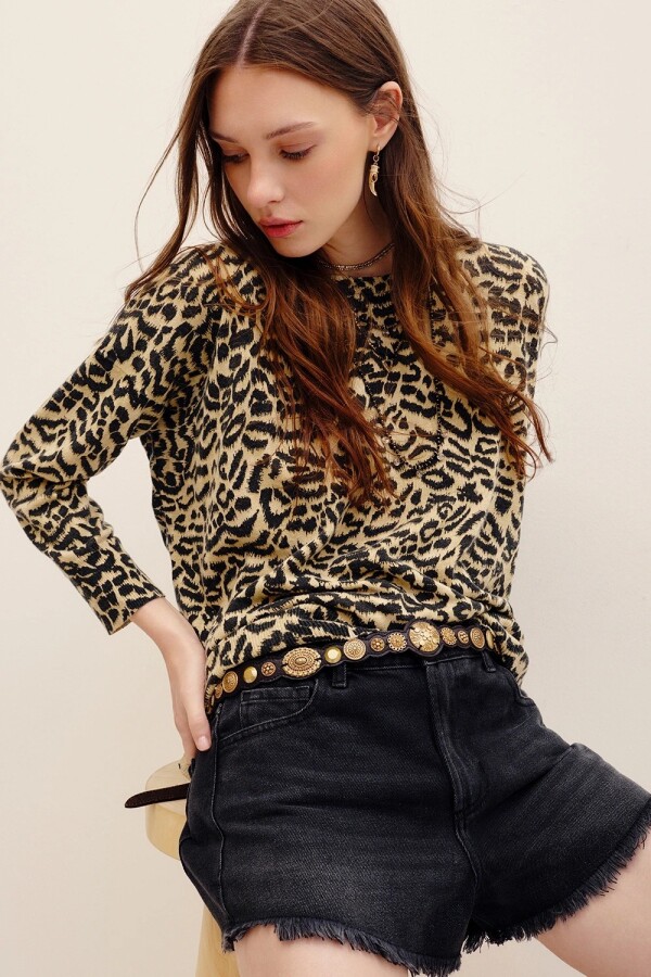 SWEATER AURORA ANIMAL LIGHT Leopardo