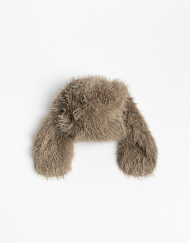 Sombreros Gorro De Pelo Sintético - Marron Beige