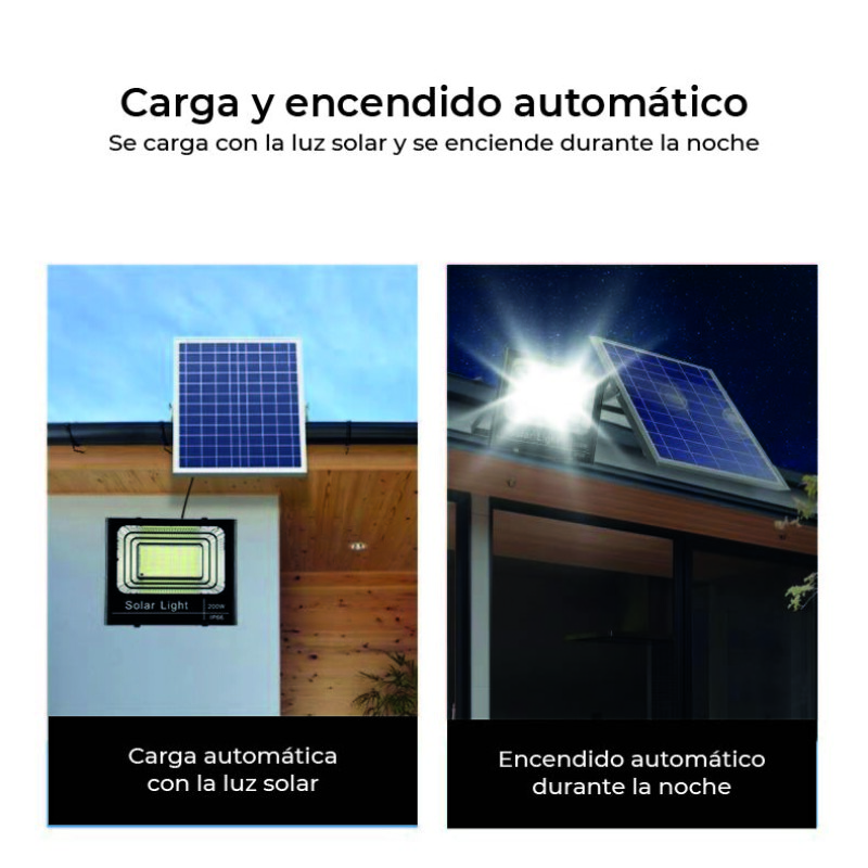 Foco Solar 50W Con Control Remoto Proyector LED Solar 50W Con Control Remoto
