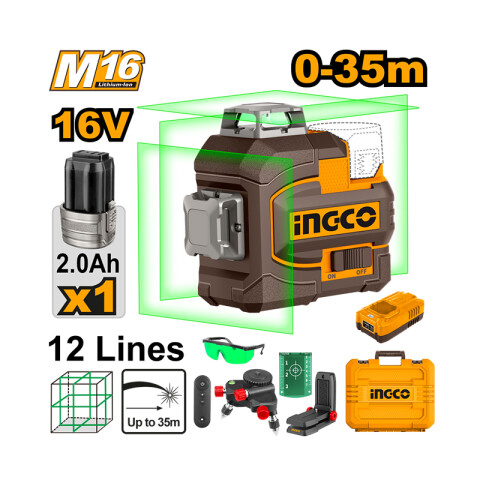 Nivel laser autonivelante 35 mts 3D verde ING0826