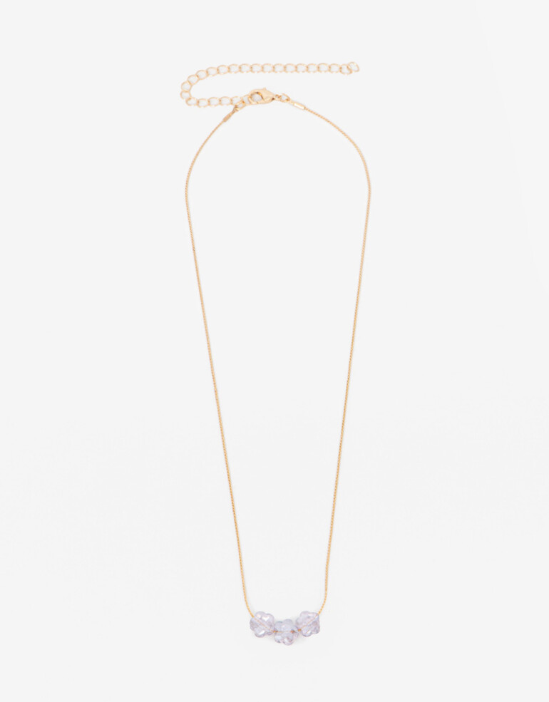 Cadena Corta con Dije Con Dijes Collar Con Dije Corazones Acrílico - Dorado