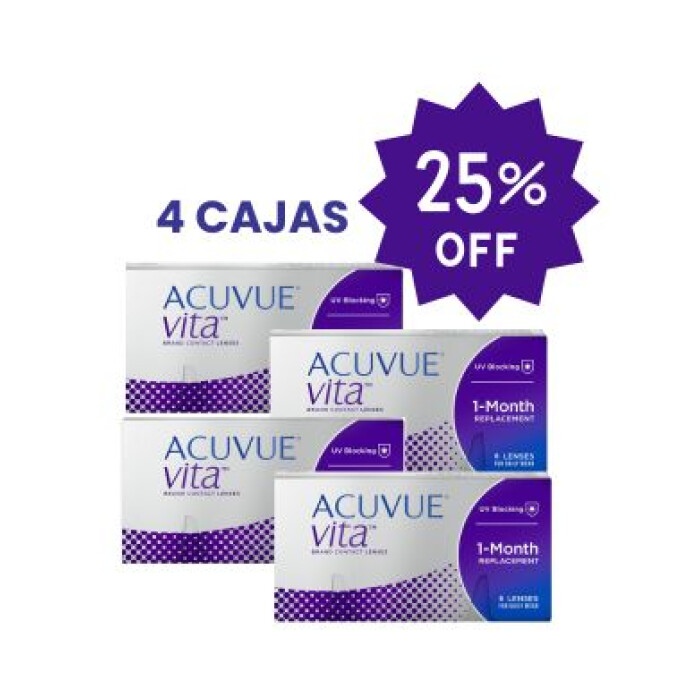 Promo 4 cajas 35% OFF Acuve Vita Esférico Promo 4 cajas 35% OFF Acuve Vita Esférico
