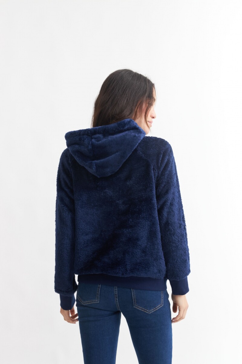 Hoodie sherpa AZUL MARINO