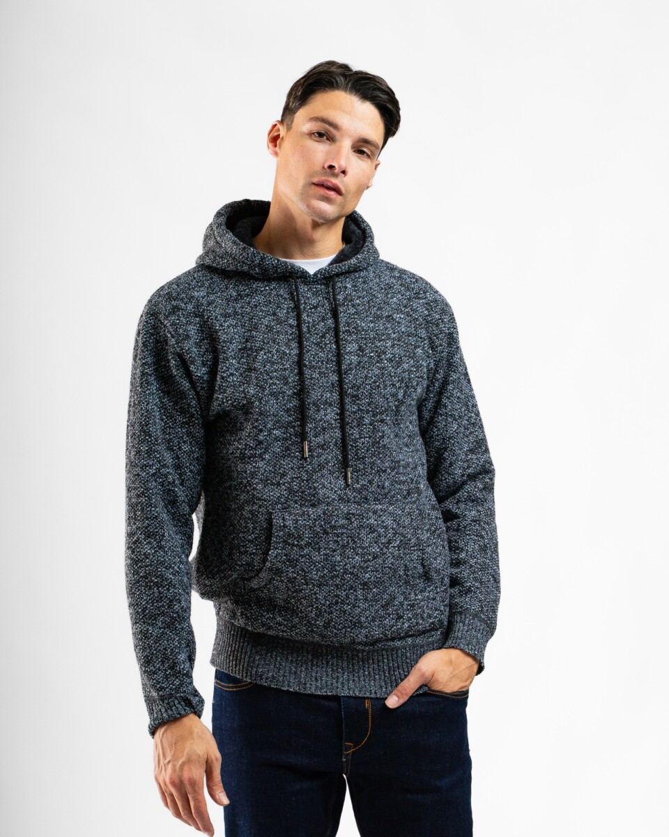 Campera de Punto C/Capucha Nara - Gris Oscuro 