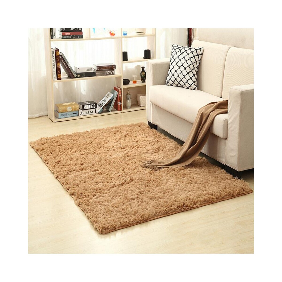 Alfombra Peluda Lumax Shaggy 1.5 X 2.0 Mts - Marrón 