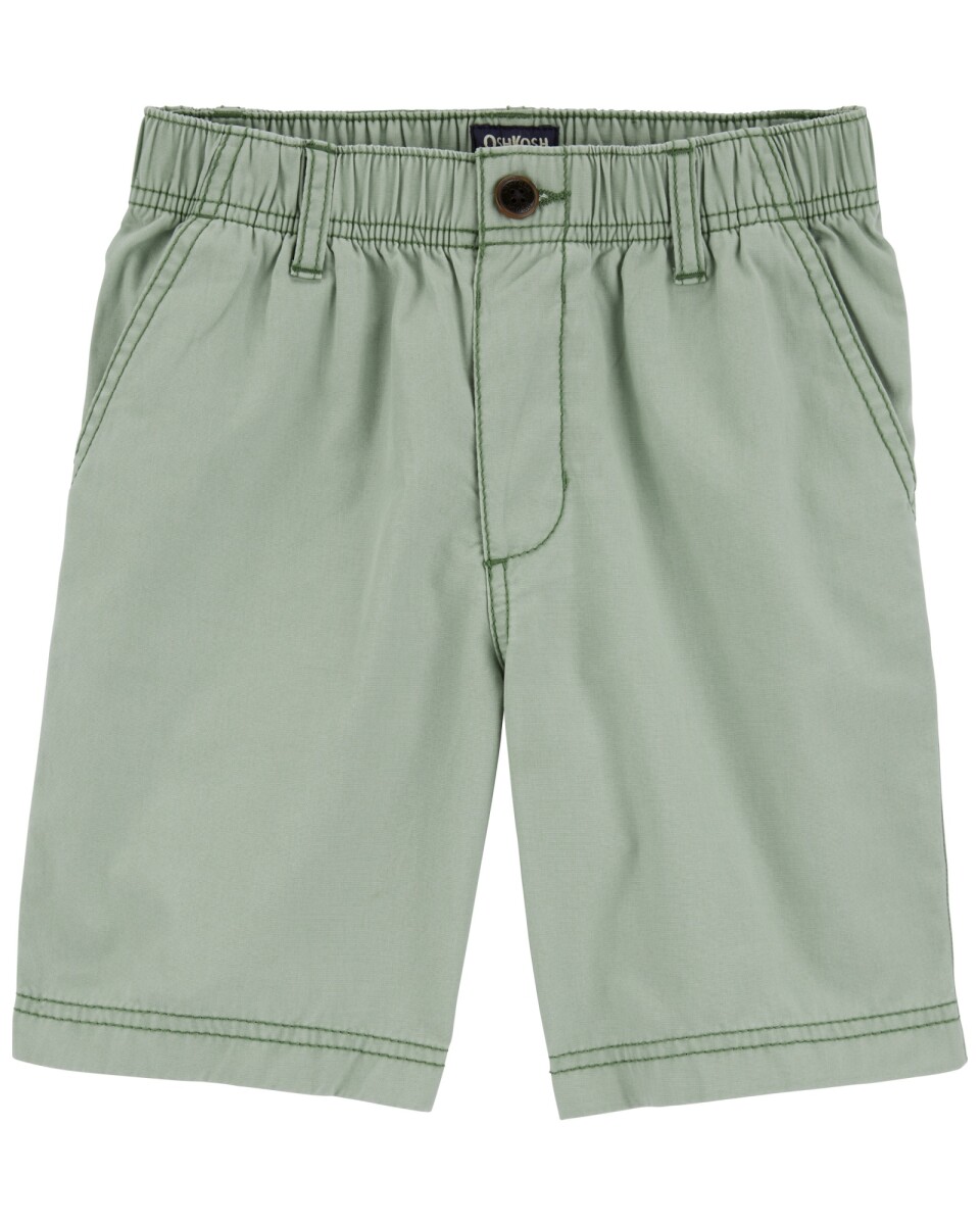 Short de sarga elastizado, verde. Talles 6-14 