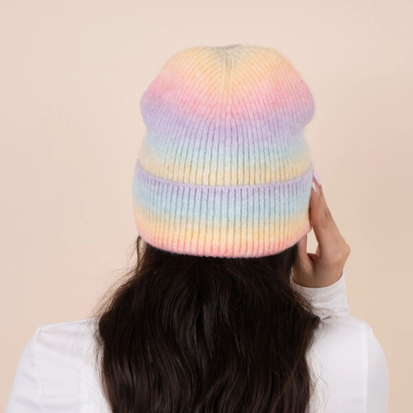 Gorro de lana degradé naranja