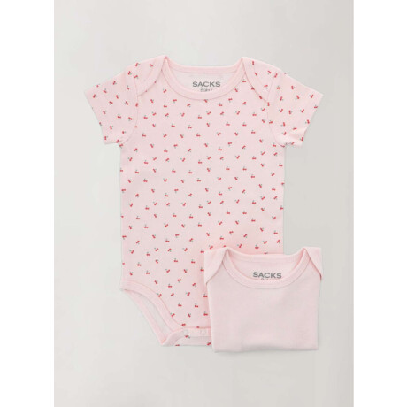 Set x 2 bodies m/c diseño Rosa bebe